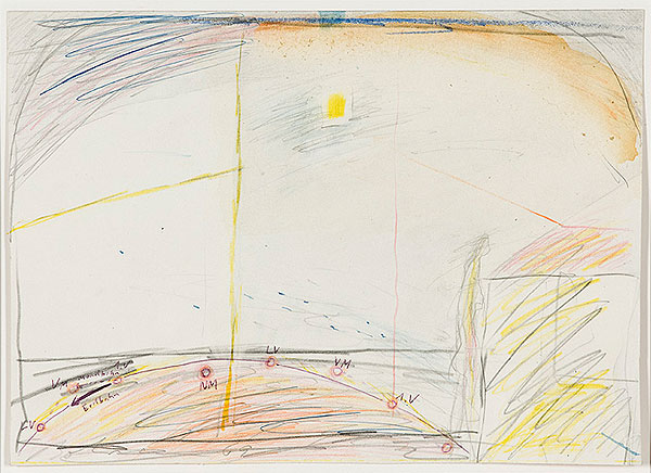 abstrakte Zeichnung mit Landschaft