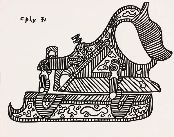 Hobel ornamental gezeichnet