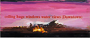 rote Landschaft mit Schriftzug