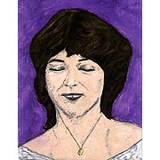 Frauenportrait mit geschlossenen Augen in Farbe