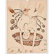 Zeichnung mit surrealistischer figürlicher Darstellung