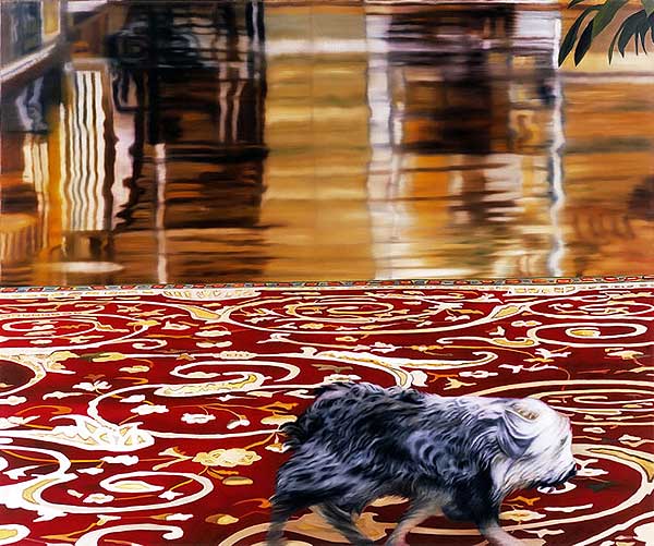 Hund auf Teppich