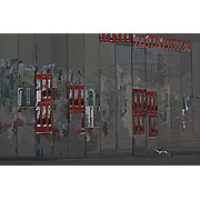 Wand mit aufgeklebten Plakaten