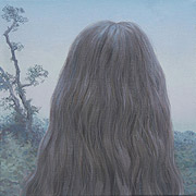 Kopf mit langen Haaren von hinten
