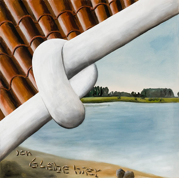 weißer Knoten vor Landschaft